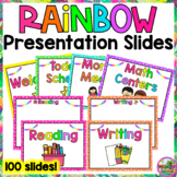 Neon Bright Rainbow Colorful Digital Presentation Slides T