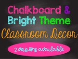 Neon/Bright and Chalkboard Classroom Decor