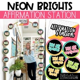 Affirmation Station Neon Brights | Editable Positive Affir