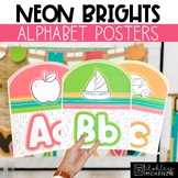 Neon Brights Classroom Decor | Alphabet Posters - Editable!
