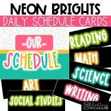 Neon Brights Classroom Decor | Daily Schedule Cards - Editable!