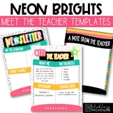 Neon Brights Classroom Decor | Meet the Teacher, Newslette
