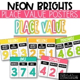 Neon Brights Classroom Decor | Place Value Posters - Editable!