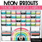 Neon Brights Classroom Decor | Teacher Toolbox Labels - Editable!