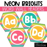 Neon Brights Classroom Decor | Word Wall Headers - Editable!