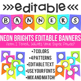 Neon Brights Editable Banners