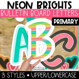 Neon Brights Primary Font A-Z Bulletin Board Letters, Punc