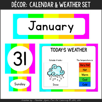 Calendar Set & Weather Station - Neon Colors by Fun for Learning