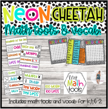 Preview of Neon Cheetah Math Tools & Vocab.