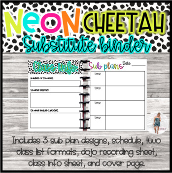 Preview of Neon Cheetah Substitute Binder Template