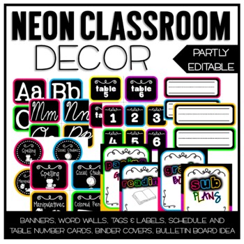 Preview of Neon Classroom Decor Set