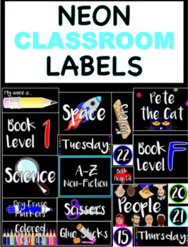 Preview of Neon Classroom Labels