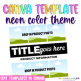 Neon Color Theme Product Cover Templates | EDITABLE in CANVA |