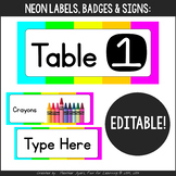 Neon Decor: EDITABLE Labels for Everything!