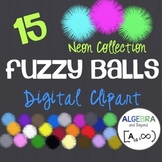Neon Fuzzy Balls - Clip Art