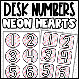 Neon Hearts Desk/Table Numbers | Seating Organization/Management