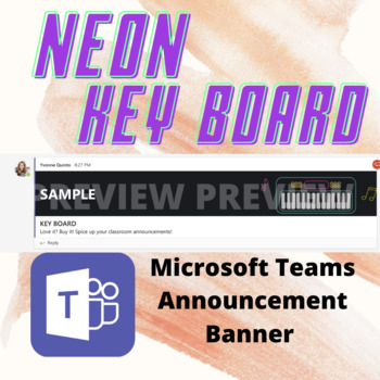 Preview of Neon Key Board/ Piano Microsoft Teams Announcement Banner