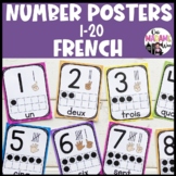 Neon Number Posters French - Affiches des numéros 0 - 20