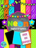 Neon ~ Papers, Banners, Frames, Borders, and Clipart