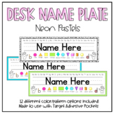 Neon Pastels Desk Name Tags/Name Plates: Sized for Target 
