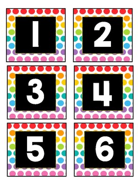 polka dot numbers labels 1 30 teaching resources tpt