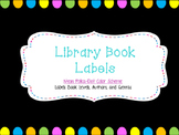 Neon Polkadot Library Book Labels