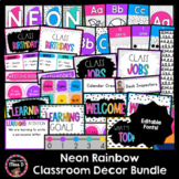 Neon Rainbow Classroom Decor Bundle