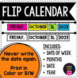 Neon Rainbow Flip Calendar Perpetual - Back to School