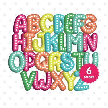 Preview of Neon Rainbow alphabet bulletin board letters for teachers cute clipart