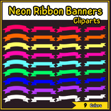 Neon Ribbon Banners Clipart