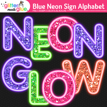 rainbow neon sign alphabet clip art glitter meets glue by glitter