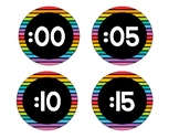 Neon Stripe Clock Labels