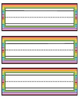Neon Stripe Name Tags by A Good Class | TPT