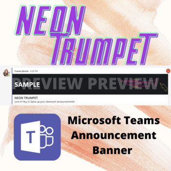 Preview of Neon Trumpet Microsoft Teams Announcement Banner