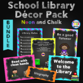 Neon and Chalkboard Library Posters Décor - BUNDLE