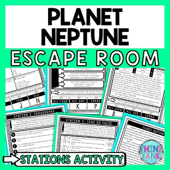 Preview of Neptune Escape Room Stations - Reading Comprehension Activity - Solar System
