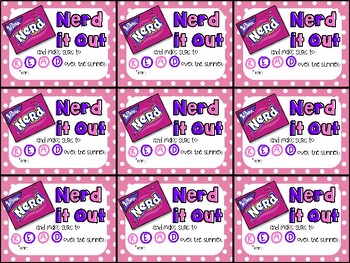 Preview of Nerds Candy End of Year Gift Tag- Nerd it out and make sure to read over the...
