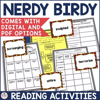 Preview of Nerdy Birdy by Aaron Reynolds Book Study Activities in Digital and PDF