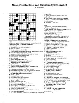 Nero Constantine Christianity Christian History Crossword Puzzle