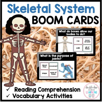 Preview of Skeletal System and Bones - BOOM CARDS™ for Distance Learning