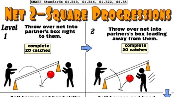 Preview of Net 2-Square Quest Hand Striking Skill PE Progression - 6 Levels!