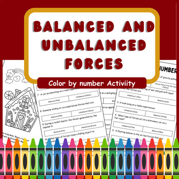 Preview of Net Force - Balanced and Unbalanced Forces - Science Color By Number