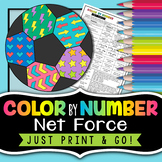 Net Force - Balanced and Unbalanced Forces - Science Color By Number Review