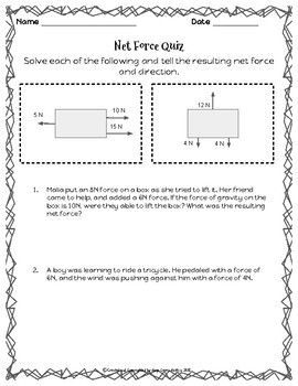 Net Force & Free Body Diagram Activity by Mags Loves Math | TpT