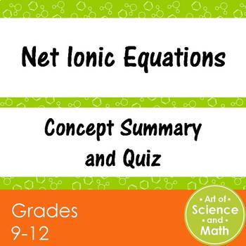 Preview of Net Ionic Equations - Distance Learning