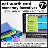 Net Worth and Monetary Incentives Digital Math Activity | 