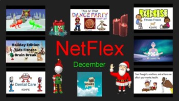 Preview of NetFlex December Choice Board -  Online, Virtual, Distance, Remote Learning, PE