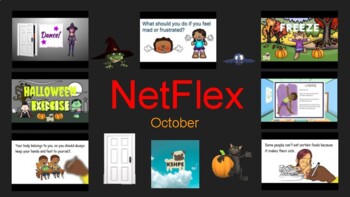Preview of NetFlex October Choice Board -  Online, Virtual, Distance, Remote Learning, PE