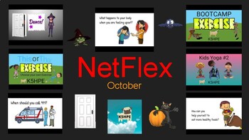 Preview of NetFlex October Choice Board -  Online, Virtual, Distance, Remote Learning, PE