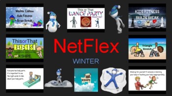 Preview of NetFlex Winter Choice Board -  Health & Physical Education Virtual Learning
